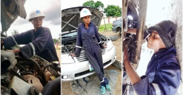 Pursue your dream job: Pretty female mechanic tells Nigerian ladies