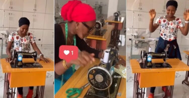 Lady dumps law certificate after studying for 7 years, becomes tailor (Video)