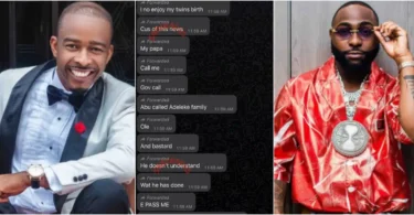 “He embarrassed me publicly, I couldn’t enjoy the birth of my twins” – Chat allegedly between Davido and Larry Gaga leaks