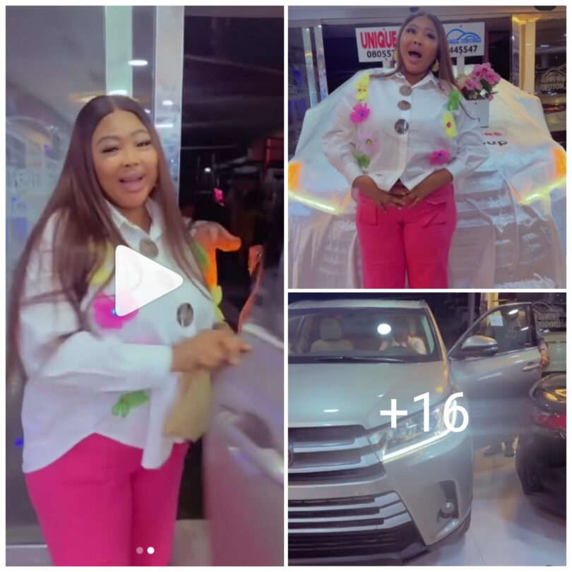 Congratulations Pour In As Actress Wumi Ajiboye Splashes Millions on Brand New SUV Jeep (Photos)