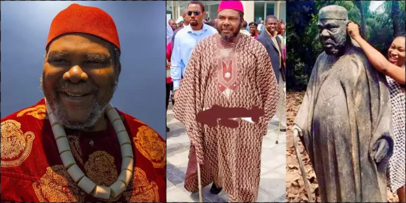 “If na your papa dem mold like dis, you go like am?” – Outrage as lady makes a sculpture of Pete Edochie