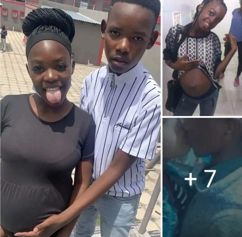 “Please Wish Me A Safe Deelivery” — 14 Years-Old Girl Request As She Poses With Her 12 Years-Old Lover (Photos)