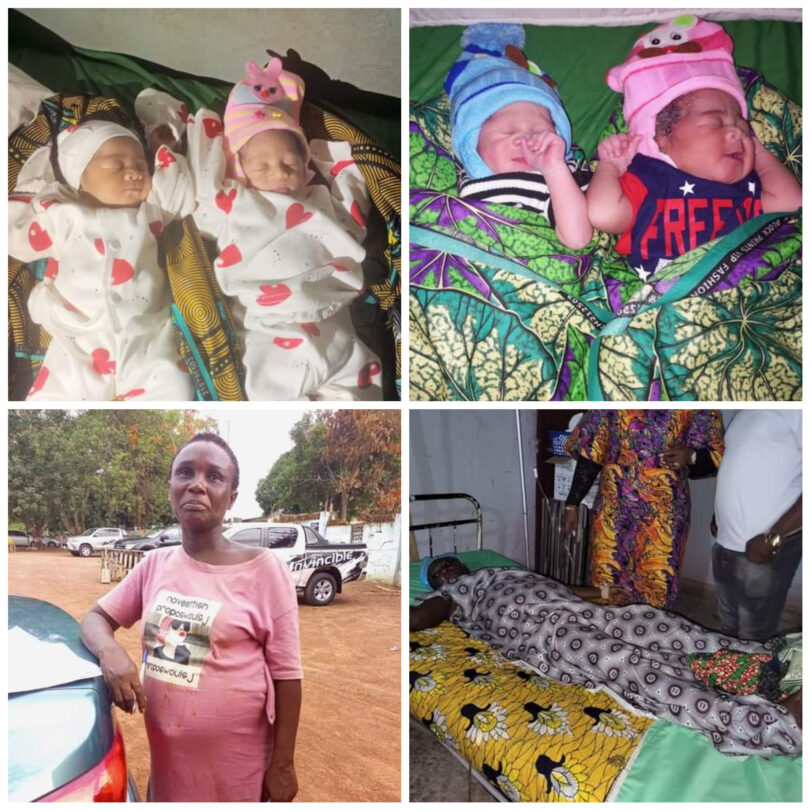 Congratulations Pours As Mad woman gives birth to twins in the market square