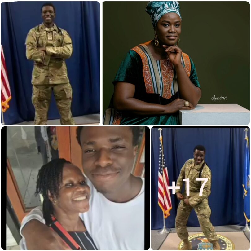 Gospel singer Shola Allyson celebrates her son, who is in the US Air Force, as he turns 20 years old (Photos)