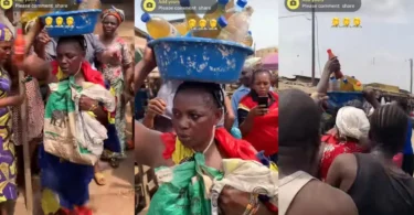 “She stole what’s on her head” – Elderly woman caught stealing cooking oil faces public humiliation in market square “She stole what’s on her head” – Elderly woman caught stealing cooking oil faces public humiliation in market square