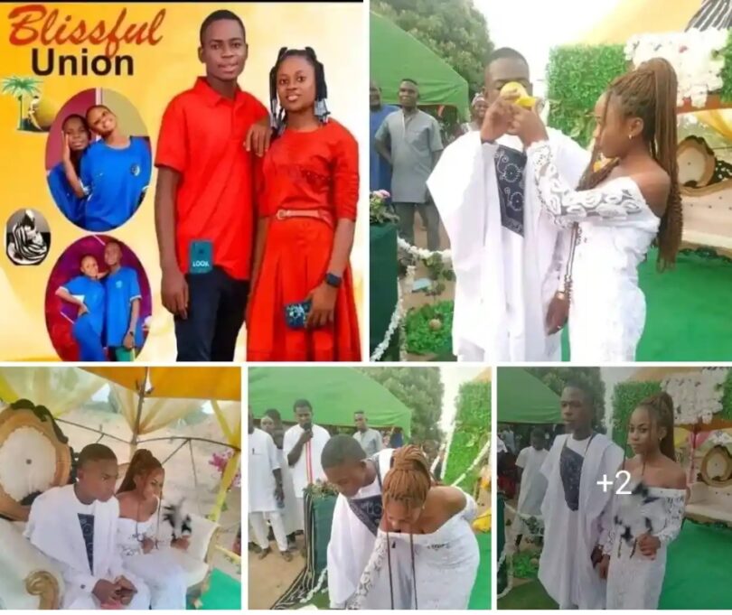 “The Parents Are Even Smiling At The Back”– Trending Video Of Liittle Booy And Girl Who Wed In Nigeria Goes Viral Online ‎