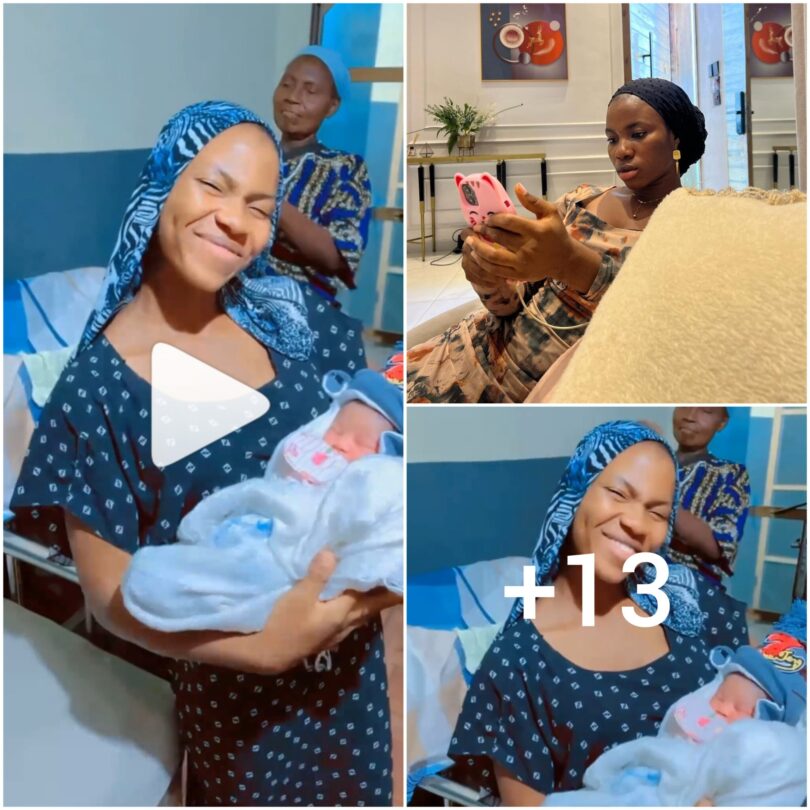 “AFOLABI is here welcome to the world, The Wait is Finally Over Alliamdullilahi” Skit Maker Basira Alhaji Says As She Welcomes Cute Son (Video)