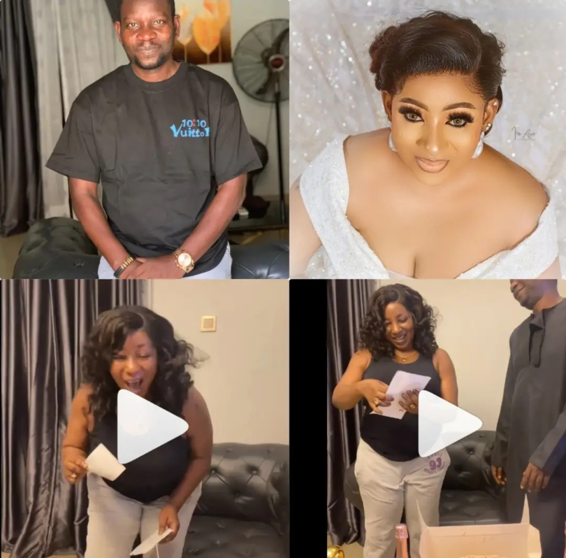 “Popcy Just Blessed Me With The Best Gift Ever”– Mide Martin Over-Excited As Her Husband Afeez Owo Gave Her Millions Of Naira On Her 40th Birthday (Video) ‎