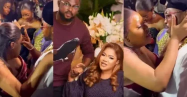 “Please let the single breath”- Fans reactions as Toyin Abraham shares beautiful moment with her husband Kolawole (Video)