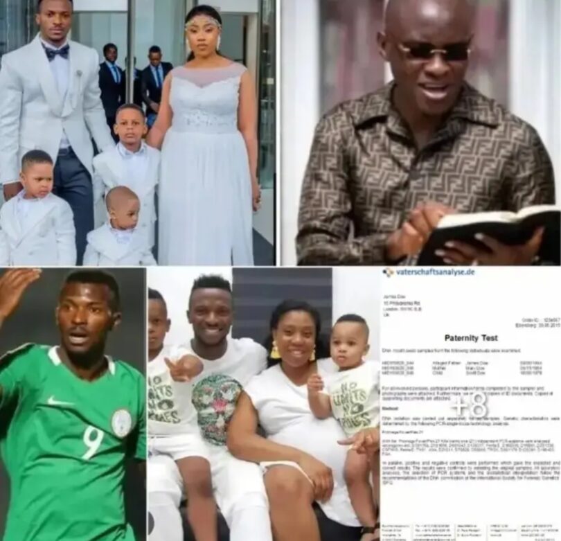 Footballer Kayode Olanrewaju 3 kids belongs to Pastor Tobi Adegboyega as DNA test confirms