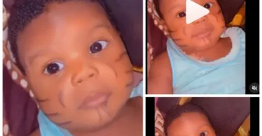 “He Look So Handsome Now With It”– Massive Reaction As Parent Share Video Of There Handsome Son With Tribal Mark (Watch)