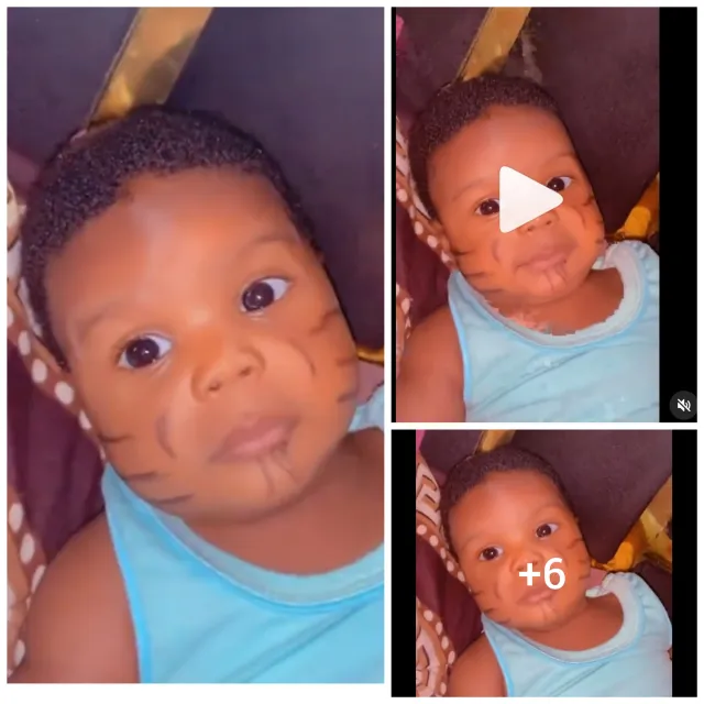 “He Look So Handsome Now With It”– Massive Reaction As Parent Share Video Of There Handsome Son With Tribal Mark (Watch)